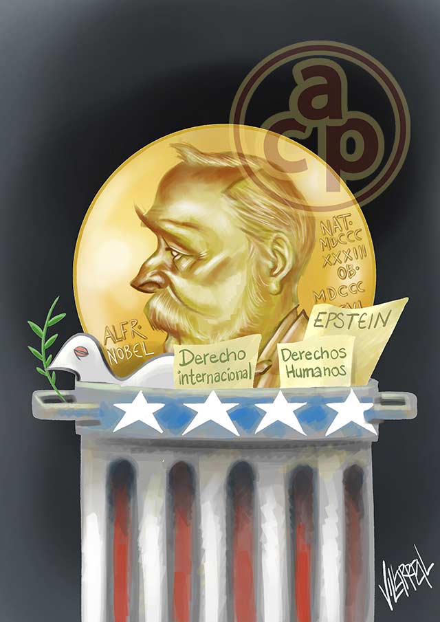 Cartón de Villarreal - Basurero trumpista