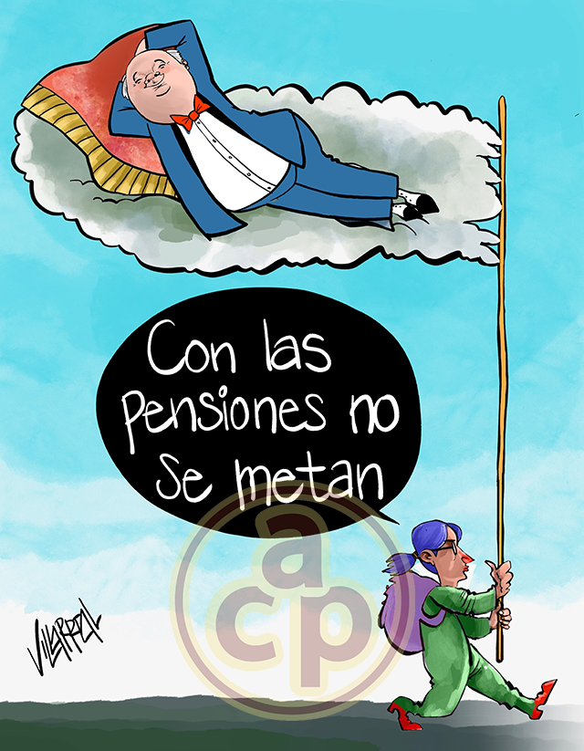 Cartón de Villarreal - En defensa de las pensiones