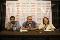 Xalapa, Ver., 13 de mayo de 2013.- Anuncian en conferencia de prensa los conciertos de Alejandra Guzm�n este 30 de mayo y Juan Gabriel el 24 de julio en la ciudad de Xalapa.