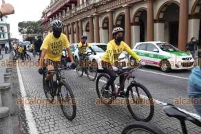 Xalapa, Ver., 22 de enero de 2022.- Ciclistas llevaron a cabo la jornada nacional 