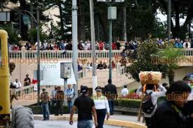 Xalapa, Ver., 28 de septiembre de 2022.- Un gentío se congregó en el parque Juárez para ver la marcha feministas de este miércoles. 

