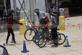 Ciudad de México, 2 de junio de 2023.- En el Monumento a la Revolución, las personas disfrutan del Festival de la Bici con diversas actividades como la escuela para aprender a andar en bicicleta. 