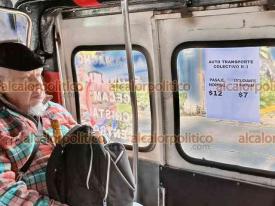Xalapa, Ver., 27 de enero de 2026.- Unidades del servicio colectivo en la Capital (las llamadas combis) tambi�n aumentaron costo de pasaje: 12 pesos en general y 7 para estudiantes y adultos mayores.