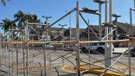 Veracruz, Ver., 3 de febrero de 2026.- Avanza la instalaci�n de las gradas para el Carnaval en el bulevar �vila Camacho por lo cual hay reducci�n de carriles en la circulaci�n. En esta edici�n se redujo el aforo a los paseos; se dispondr� de 65 mil lugares.