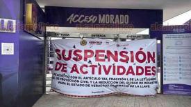 Boca del R�o, Ver., 23 de febrero de 2026.- Como se anunci�, la Unidad Deportiva ?Hugo S�nchez? fue suspendida para toda actividad por la Secretar�a de Protecci�n Civil. Todos los accesos de los inmuebles fueron sellados. La Directiva del Racing Veracruz no se ha pronunciado sobre la suspensi�n.