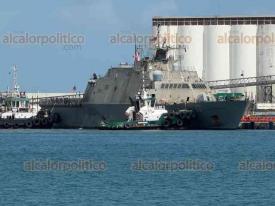 Veracruz, Ver., 13 de marzo de 2026.- Por tercera ocasi�n atrac� en el puerto la embarcaci�n LCS-13 USS Wichita de la Armada de Estados Unidos. La �ltima visita fue en febrero pasado por reabastecimiento log�stico. La embarcaci�n de guerra entr� a los muelles del malec�n.