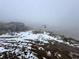 Perote, Ver., 10 de marzo de 2026.- La tarde de este martes se report� una nevada m�s en el Cofre de Perote.