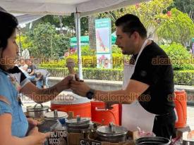Coatepec, Ver., 4 de abril de 2024.- Desde los sabores tradicionales hasta helados con ?piquete? se pueden degustar en el Festival de la Nieve que estar� este s�bado y el domingo en el Parque Hidalgo de este Pueblo M�gico.
