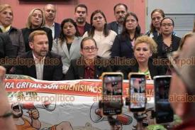 Xalapa, Ver., 9 de abril de 2026.- Luego de ?reventar? la sesi�n de este jueves, diputados de MORENA denunciaron una campa�a de desprestigio de la oposici�n por el derrame de hidrocarburos en litoral veracruzano.
