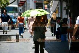 Xalapa, Ver., 27 de abril de 2026.- Xalape�os sacan sus paraguas para protegerse del sol.
