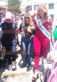 XALAPA, Ver., 1 de mayo de 2026.- Una empresa de pinturas nombr� como su reina a la modelo cubana y actriz Raquel Bigorra y tom� parte en el desfile del D�a del Trabajo. Fotos de Jos� Luis Y��ez Garc�a exclusivo para Al Calor Politico