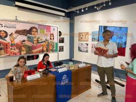 Xalapa, Ver., 23 de mayo de 2026.- En la galer�a AP de la Facultad de Artes de la UV Diana Marisol Hern�ndez, Fabiola Guti�rrez y Emiliano Becerril presentaron el libro ?Naci�n Can�bal?, de In Koli Jean Bofane, esto como parte de las actividades de la FILU 2026.