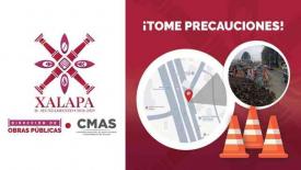 Xalapa, Ver., 5 de junio de 2026.- Por trabajos en el puente Macuilt�petl, en la avenida L�zaro C�rdenas, el Ayuntamiento inform� que este viernes estar�n cerrados los carriles hacia Banderilla. Recomienda a automovilistas prever tiempos de traslado, utilizar v�as alternas, atender la se�alizaci�n y circular con precauci�n.
