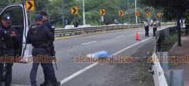 Motociclista murió al perder el control y chocar con tráiler en la carretera federal Veracruz-Xalapa, a la altura de la localidad de Dos Ríos.
 La circulación con dirección hacia la Capital fue totalmente cerrada.