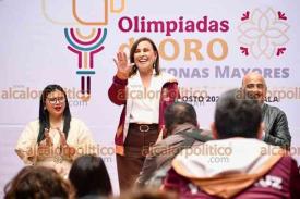 Xalapa, Ver., 18 de agosto de 2026.- La Gobernadora abanderó a los adultos mayores que participarán en las Olimpiadas de Oro de Personas Mayores en Tlaxcala.
